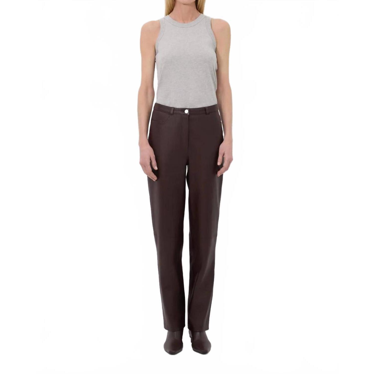 New Loulou De Saison Cobe Straight Leg Pants In Brown